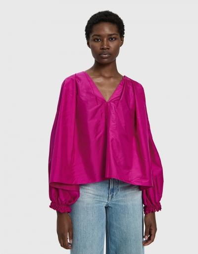 3.1 Phillip Lim Long Sleeve Taffeta Blouse