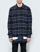 Off-white Diag Spray Check Shirt Blue All Over White