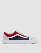 Vans Old Skool Sneaker In White/red/dress Blues