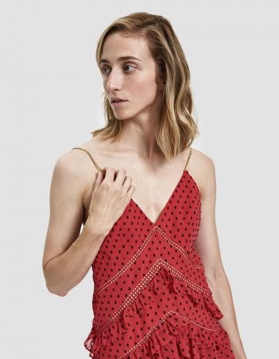 Self-portrait Plumetis Ruffle Dress