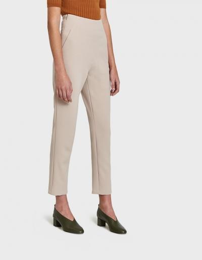 Kaarem Sam High-waisted Pocket Pant In Cream