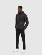 Stone Island Garment Dyed Micro Yarn Down Hooded Jacket In Anthracite