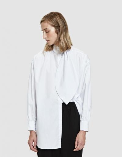 Stelen Valentina Tie Collar Top In White