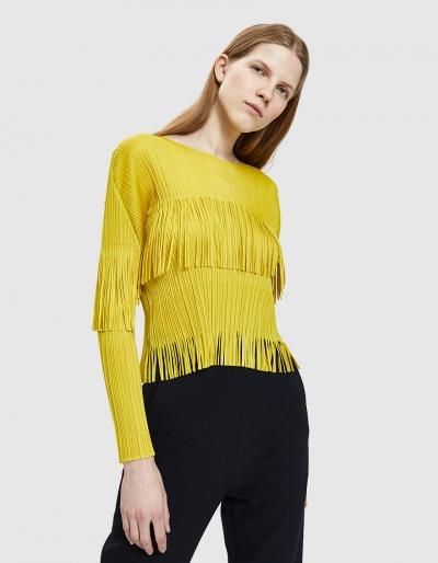 Pleats Please By Issey Miyake Earthen Fringe Blouse
