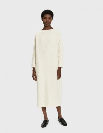 Black Crane Cotton Jacquard Dress