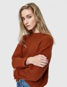 Callahan Shaker Knit Boyfriend Sweater In Rust