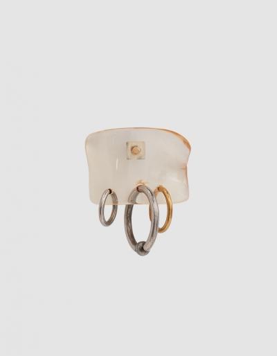 Acne Studios Single Lacey Earring In Pale Peach