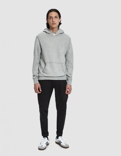 Wings+horns Original Hooded Pullover In Heather Grey