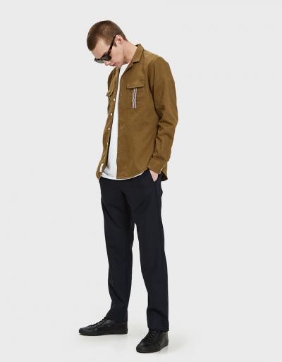 Schnayderman's Leisure Notch Cotton Linen Twill Shirt In Desert B