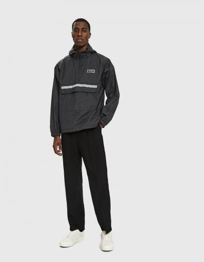 St Ssy Contrast Ripstop Anorak In Black