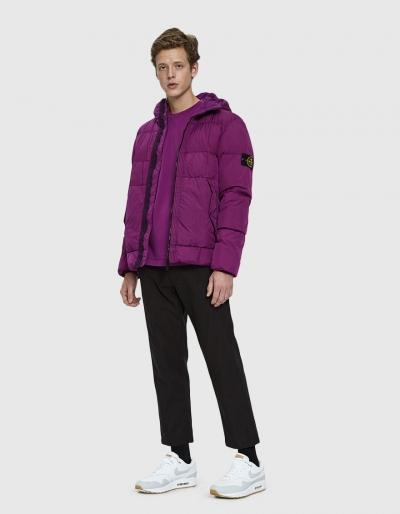 Stone Island Crinkle Reps Nylon Down Filled Hooded Jacket In