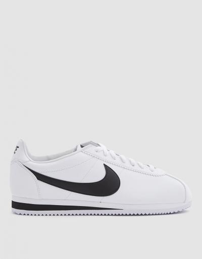 Nike Classic Cortez Leather Shoe In White/black