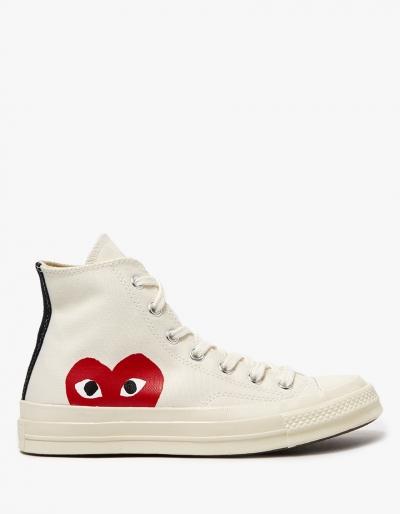 Comme Des Gar Ons Play Play Converse High In Beige