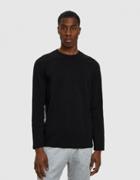 Reigning Champ Ls Mesh Jersey Raglan Tee In Black