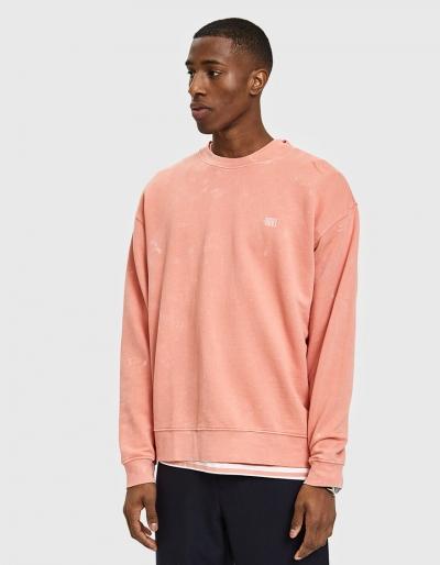 Obey Fade Pigment Crew In Coral