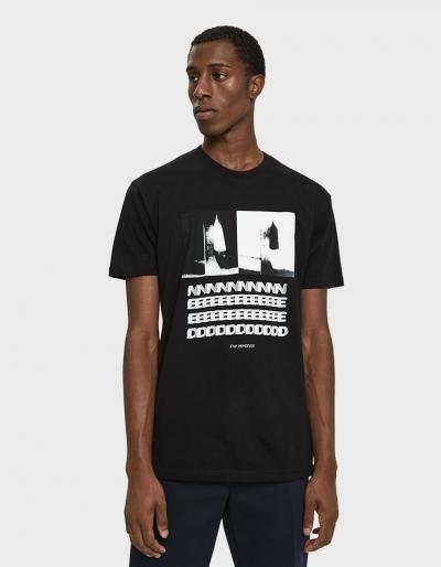 Need S/s Blurred Together Tee In Black