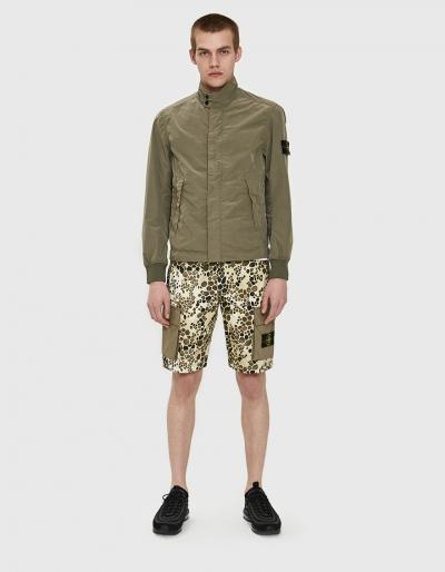 Stone Island Alligator Camo Cargo Shorts Bermuda Sportivo In Beige