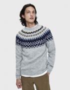 Norse Projects Birnir Fairisle Crewneck Sweater In Light Grey