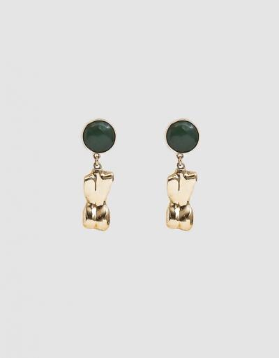 Faris Bod Drop Earring In Bronze