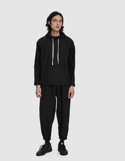 Dima Leu Wool Pullover Hoodie In Black