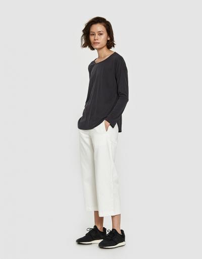Farrow Grace Ribbed Top In Charcoal