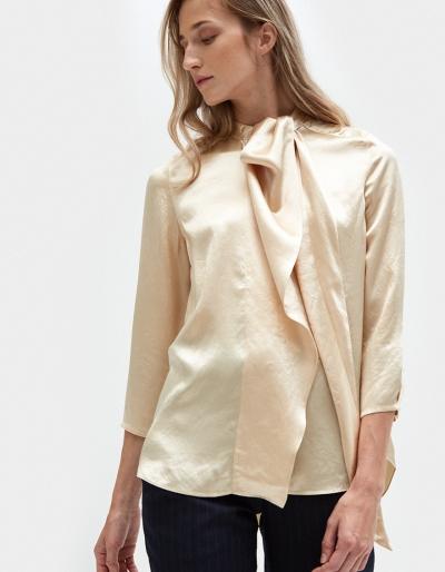 Acne Studios Bodil Satin Blouse In Champagne