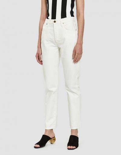 Goldsign Benefit Straight Leg Jean In Pearl