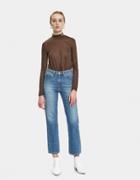 St Ssy Anna Tissue Mock Neck Tee In Brown