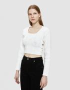 Eckhaus Latta Octopus Cropped Sweater In Plaster