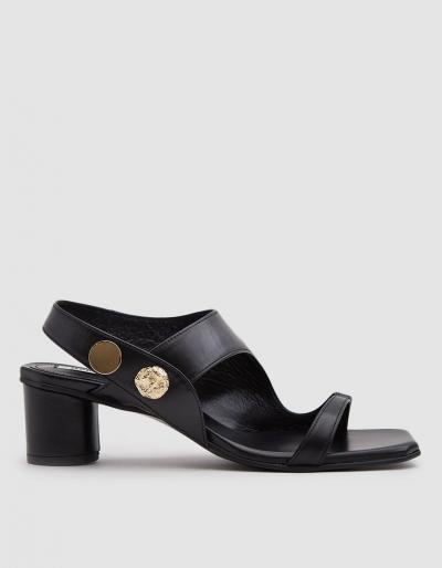 Reike Nen Curved Middle Flip Flop In Black