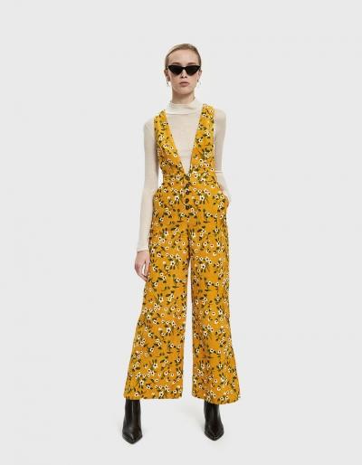 Stelen Olivia Floral Corduroy Jumpsuit