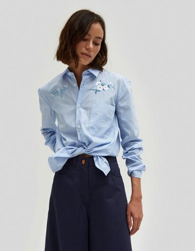 Bruta Flower Embroidery W/ Chest Pocket