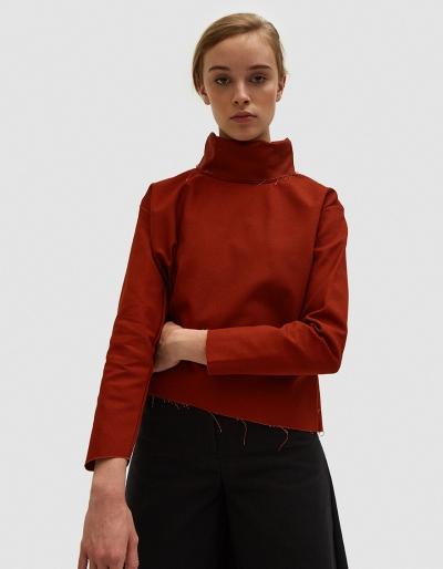 Ashley Rowe Fitted Turtleneck In Red