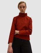 Ashley Rowe Fitted Turtleneck In Red