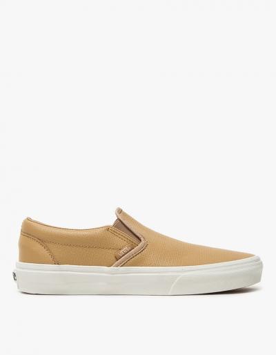 Vans Classic Slip-on In Embossed Tan/blanc