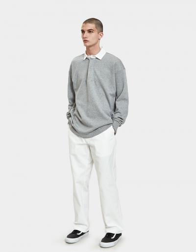 Paa Ls Rugby Shirt In Heather Grey