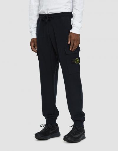 Stone Island Cargo Fleece Pant In Navy Blue