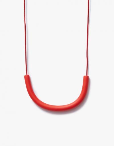 Surface Handmade Cylinder Necklace In Red