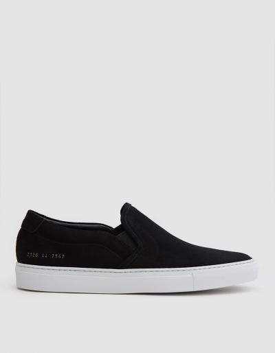 Common Projects Slip On Suede Sneaker In Black