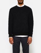 Jil Sander Crew Neck Ls Sweater In Black
