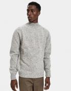 Norse Projects Viggo High Neck Neps Sweater In Light Grey