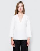 Matin Linen Classic V Neck Top