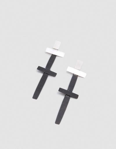 Annie Costello Brown Night Cross Earrings