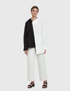 A.w.a.k.e. Contrast Asymmetric Shirt In Black/white