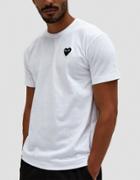 Comme Des Gar Ons Play Play Black Heart Tee In White