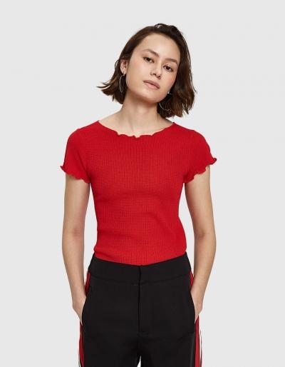 Which We Want Falla Knit Top In Red