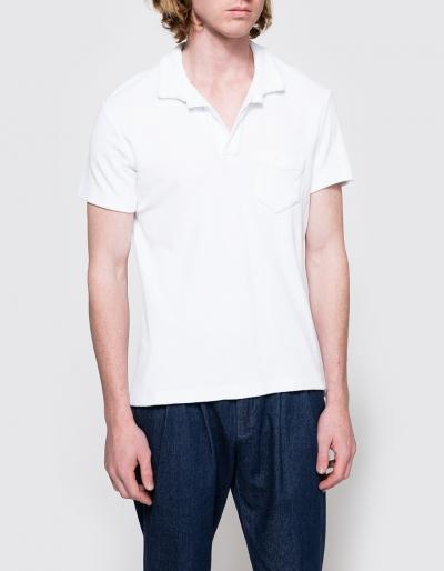 Orlebar Brown Terry Toweling Polo In White