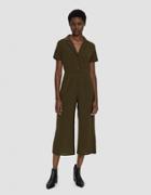 Stelen Aurelia Collared Jumpsuit In Olive
