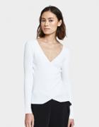Which We Want V-neck Wrap Top In White