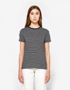 T By Alexander Wang S/s Crewneck Tee In Navy With Heather Grey